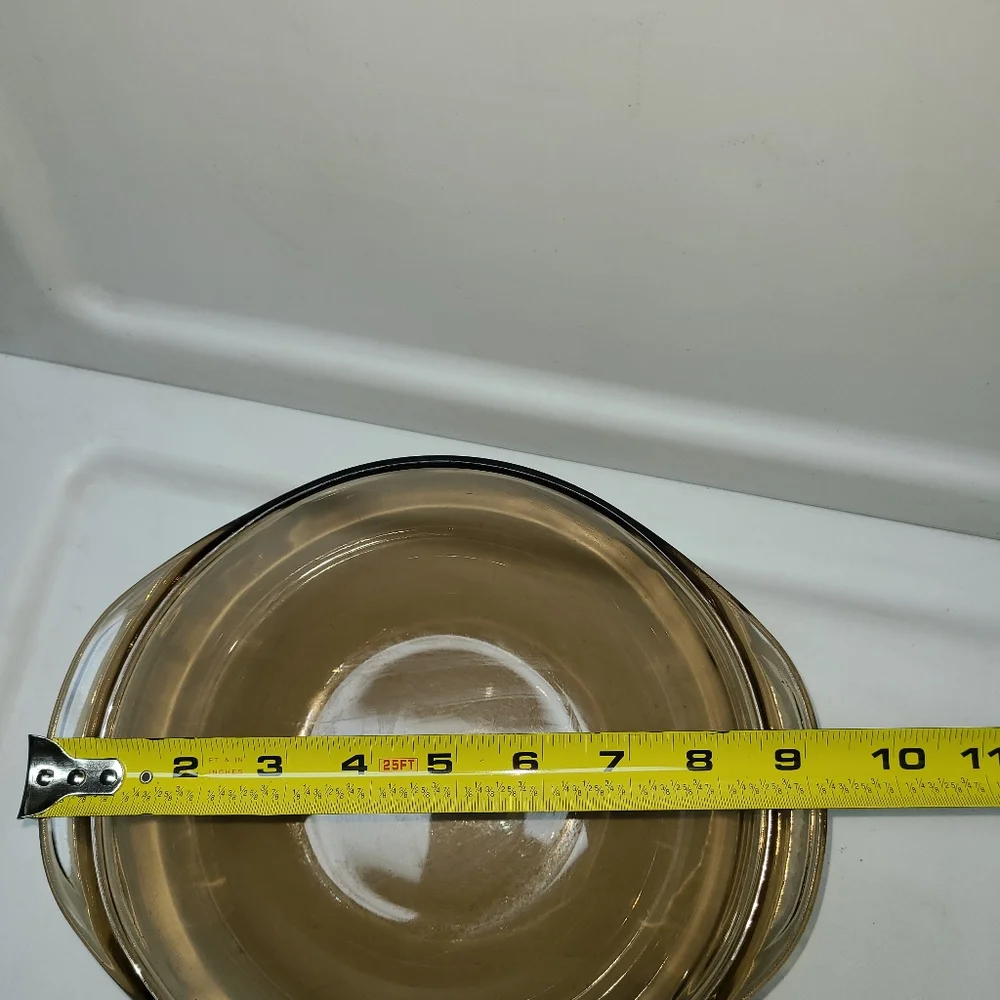 Pyrex Glass Amber 1.5 Qt L Baking Dish with Lid  023 N Round - Picture 5 of 8